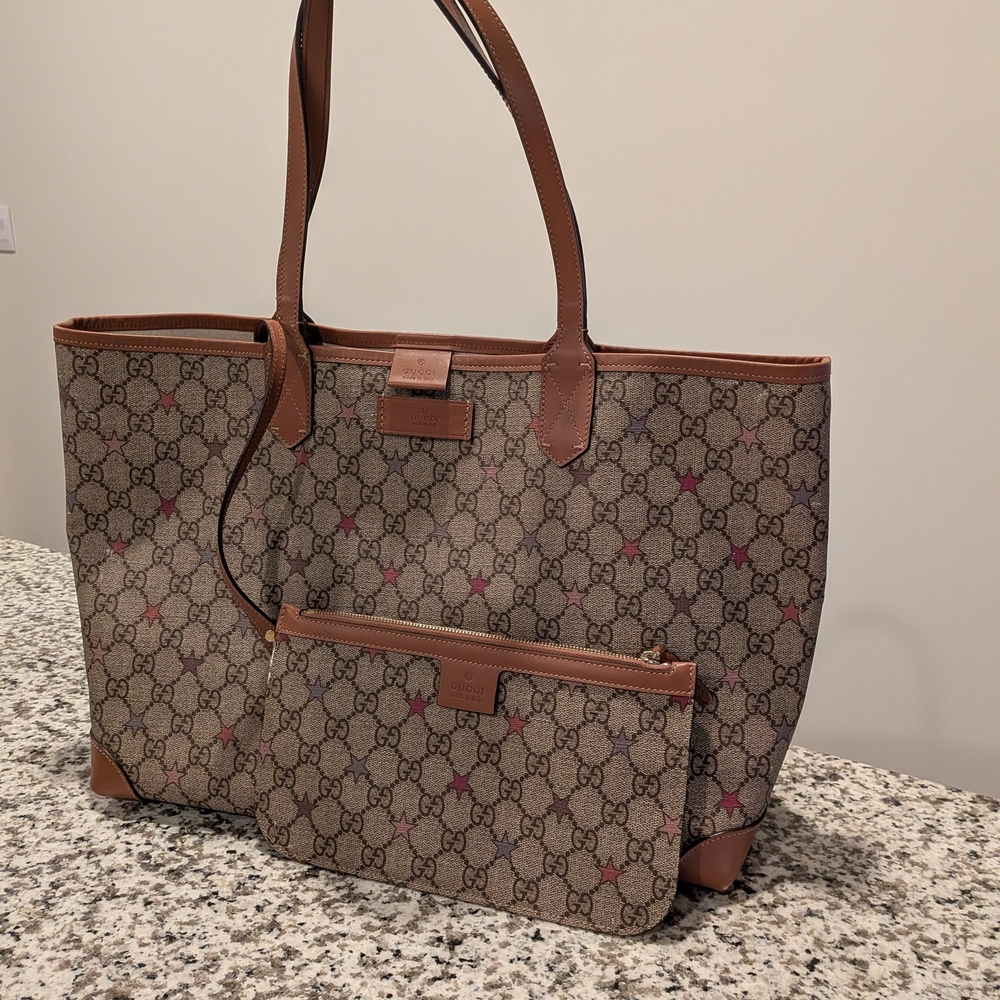 Gucci Brown Monogram Tote Bag